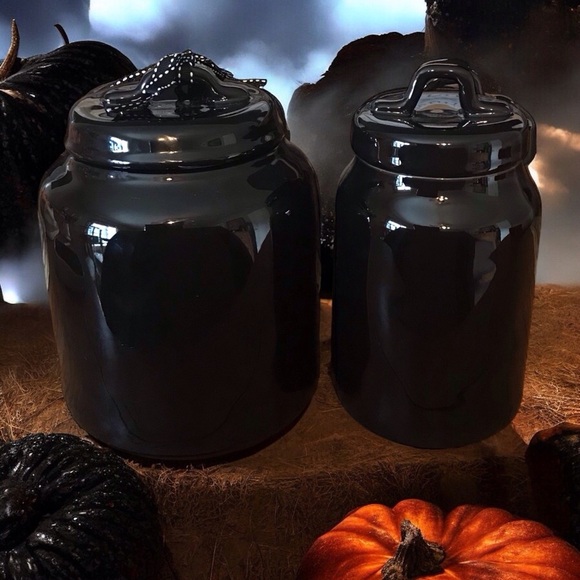 Rae Dunn Fangs for the Memories and Dead Man’s Bones Halloween Canister - Picture 2 of 2
